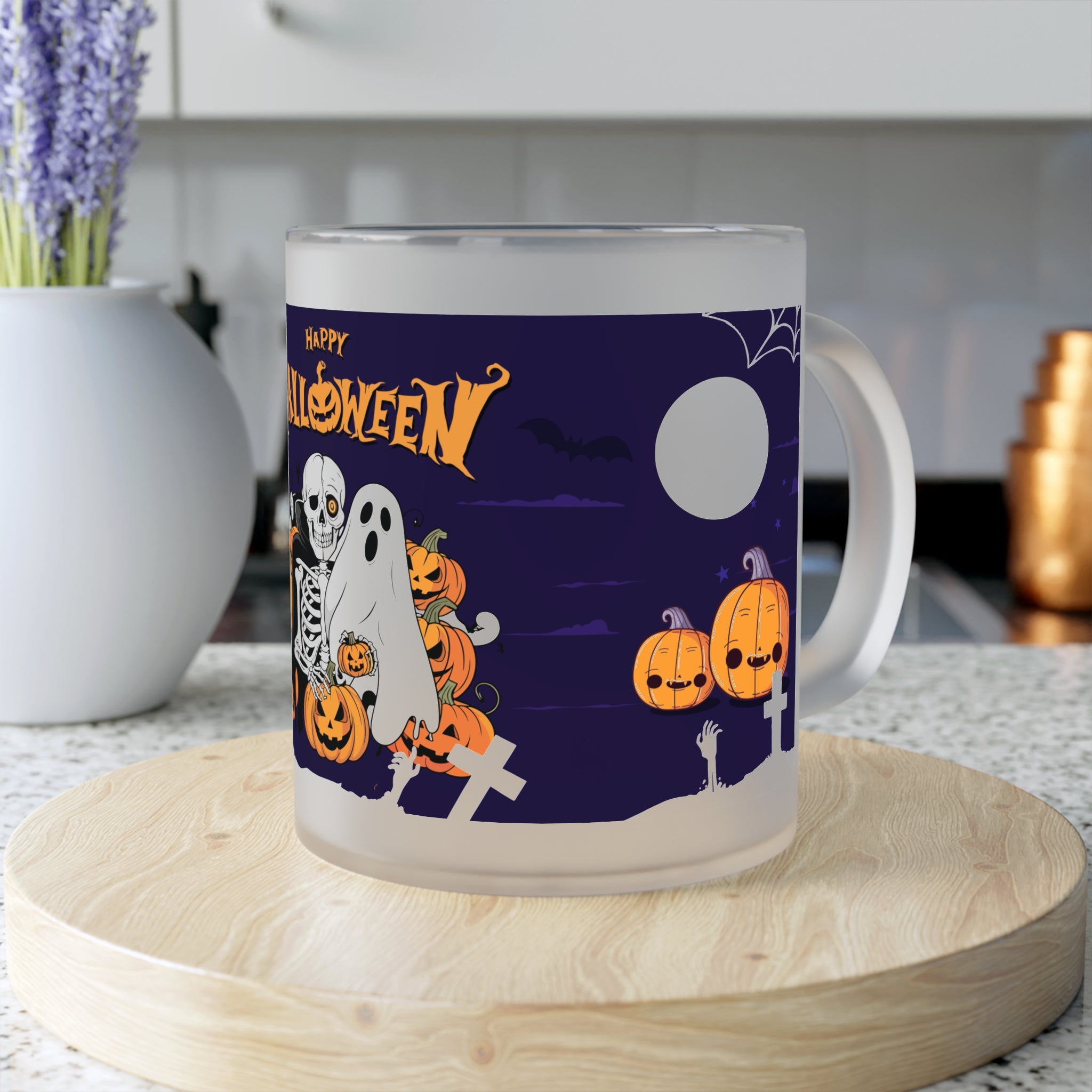 Halloween is Better with Skeleton | Frosted Glass Mug